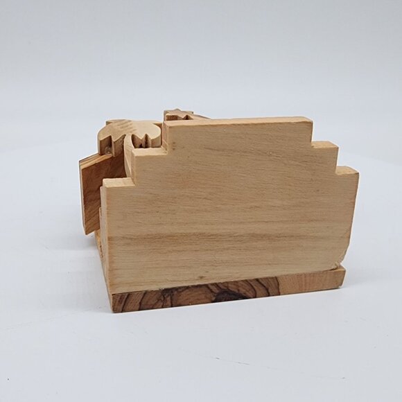 Handcrafted Bethlehem Nativity Scene Wooden Ornament Oak - Picture 7 of 7